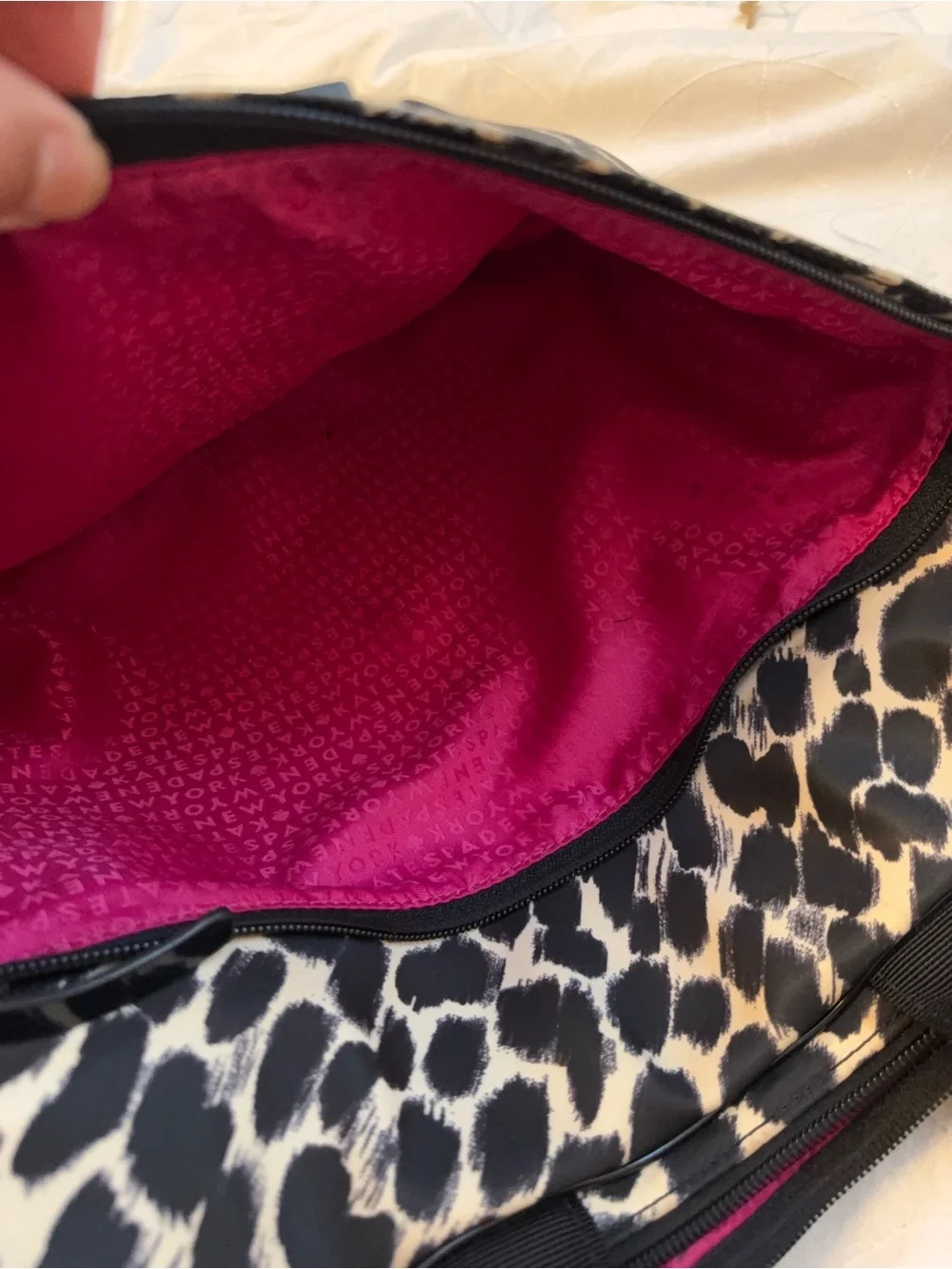 Kate Spade Leopard Print Black and Cream Laptop Briefcase
